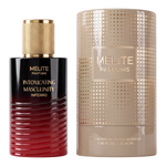 MELITE PARFUMS Inferno 55ml men's eau de parfum bottle with a red gradient glass base and gold textured cap.
