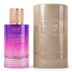 MELITE PARFUMS Intoxicating Femininity Florale 55ml EDP in an ombre purple and pink glass bottle with a gold cap.