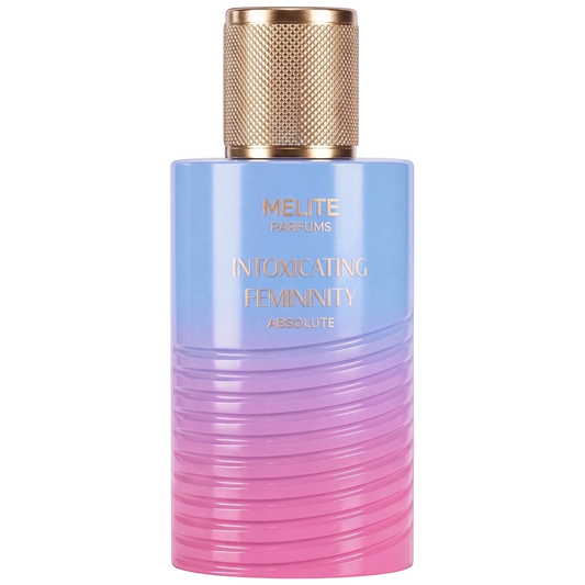 MELITE PARFUMS Intoxicating Femininity Absolute 55ml women's EDP in a blue and pink gradient bottle with gold cap.
