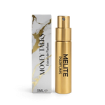 MELITE PARFUMS Money Talks 5ml unisex extrait de parfum in a gold spray bottle with white and gold marble box