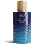 MELITE PARFUMS Storm Born Blend men's eau de parfum in a blue ombre bottle with a textured gold cap.